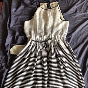 White and Navy striped dress